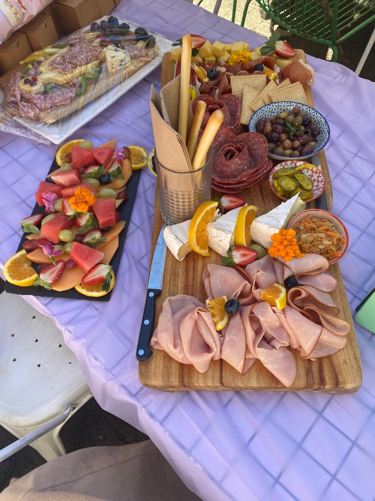 Italian-style grazing platter for a baby shower at Fairhill, Ninderry