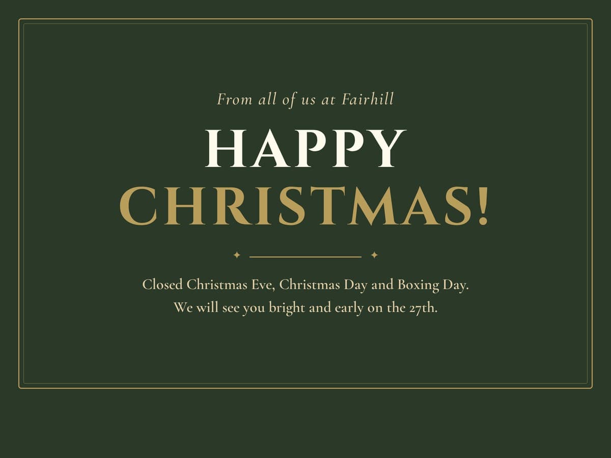 Closed — Christmas