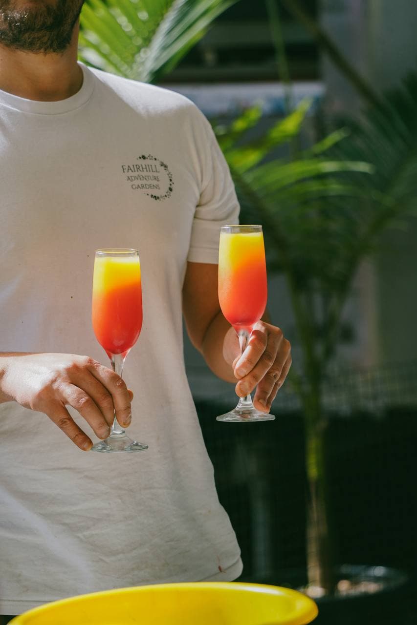 Sunrise mimosas served by the Fairhill team during the Plant & Sip workshop